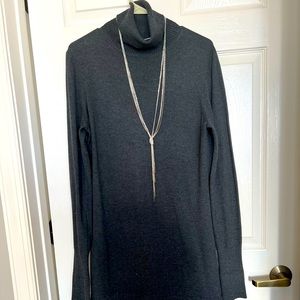 Soft Surroundings Women’s Grey Chloe Turtleneck Sweater Dress Size Medium.